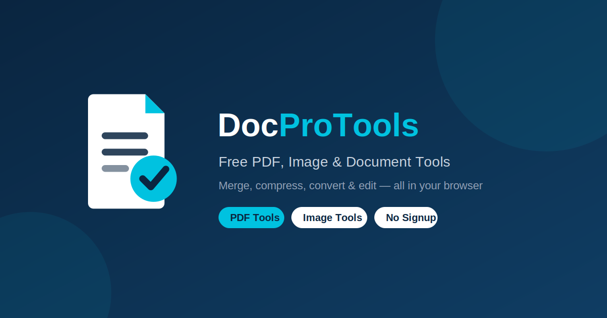 Doc Pro Tools — Free PDF, Image and Document Tools